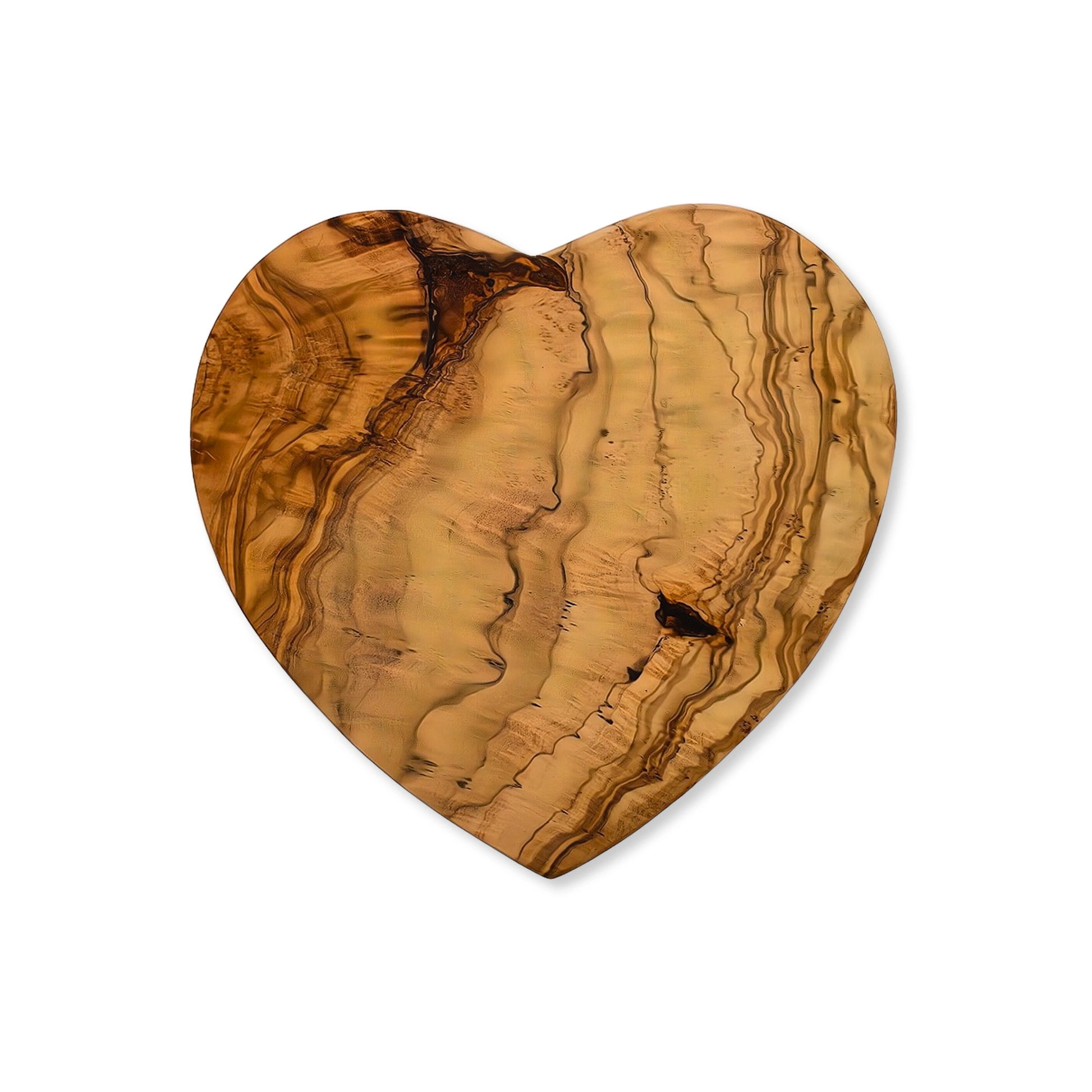 Herz Frühstücksbrett aus Olivenholz