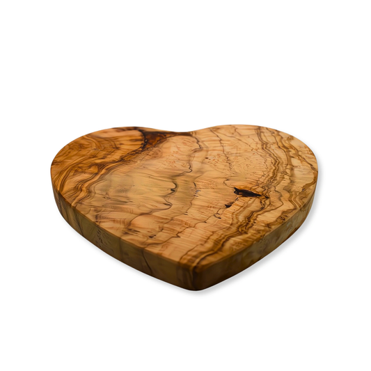 Herz Frühstücksbrett aus Olivenholz