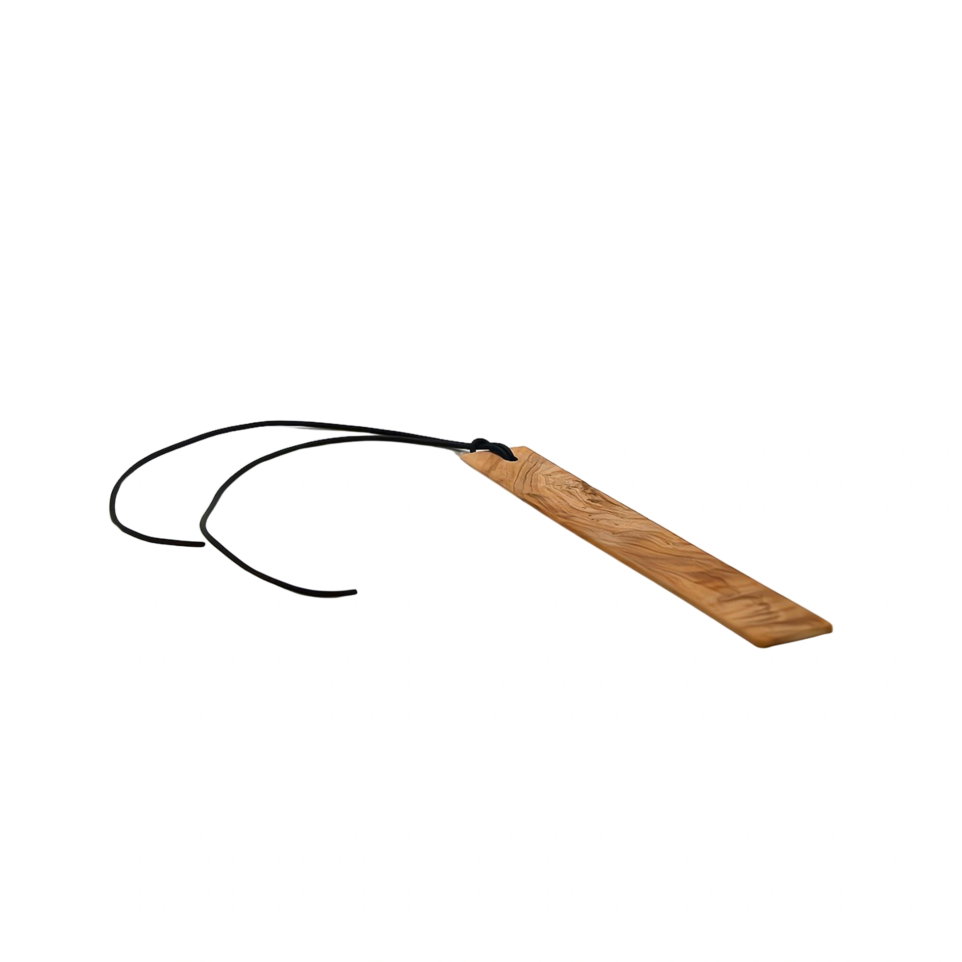 Lesezeichen aus Olivenholz mit Lederband