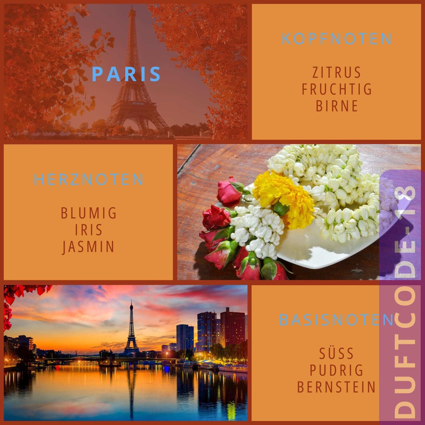 Sojawachskerze in Olivenholzschale "Rund" 13 cm Paris DUFTCODE-18