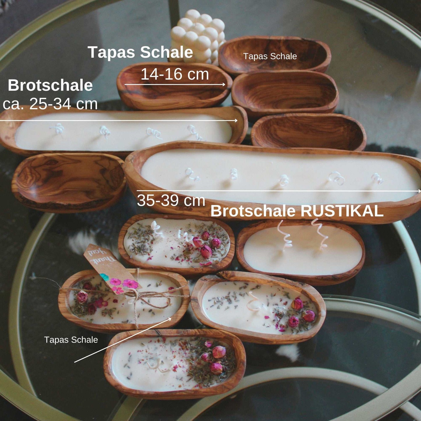 Sojawachskerze Olivenholz