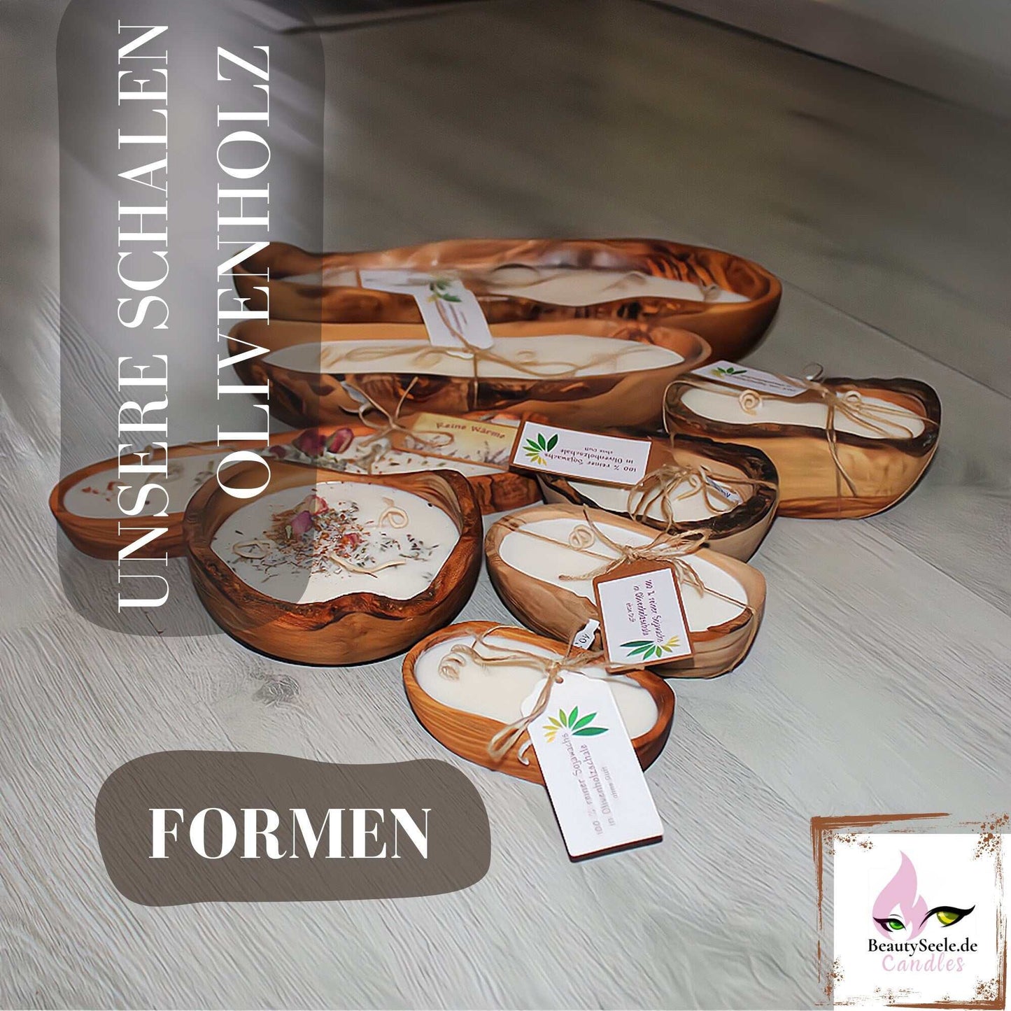 Hygge Duftkerze Sojawachskerze in Olivenholz