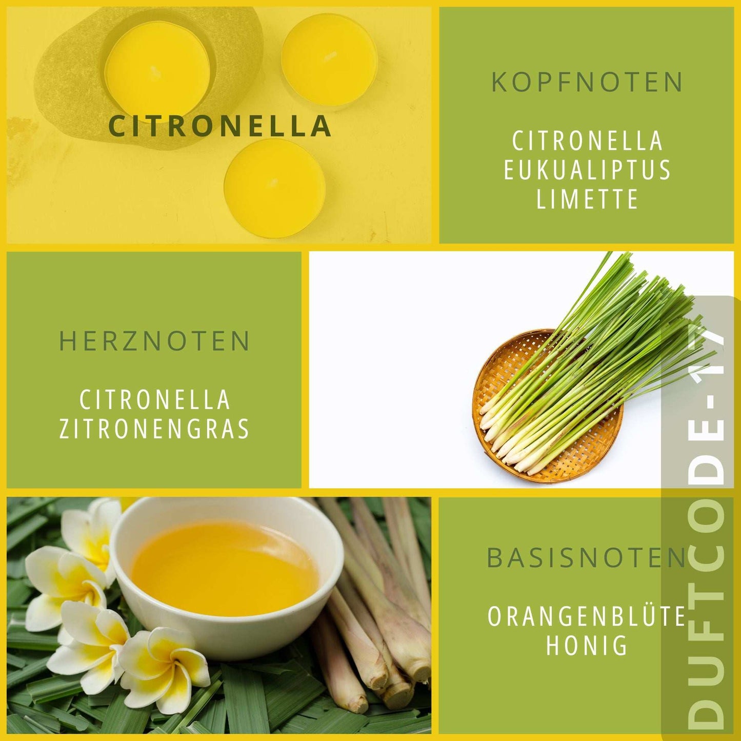 Citronella Kerze gegen Mücken im Weck Glas DUFTCODE-17